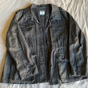 Old Navy women’s gray utility jacket with adjustable waist